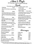 Ana's Cafe menu