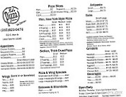 Ed's Pizza Place menu