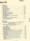 Café de la Plage " Chez Pierre " menu