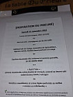 La Table Du Prieuré menu