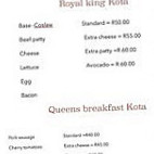 Kota Kings Best Kota's To Satisfy Your Royal Hunger menu