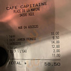 Cafe Capitaine menu