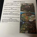 Calaba Fiesta menu