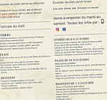 Le Tablier Rouge menu