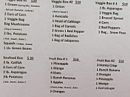 Tarheel Produce menu