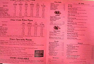 Nina's Italian Pizza menu