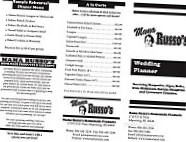 Mama Russo's Homemade Products menu