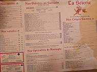 La Scierie menu