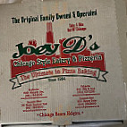 Joey D's Chicago Style Eatery Pizzeria menu