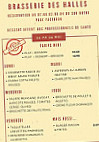 Bar Des Halles menu