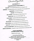 Characters Bar Restaurant menu