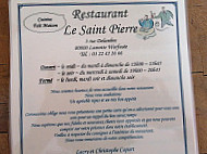 Le Saint-Pierre menu