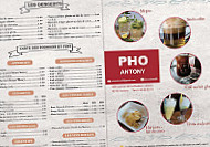 Pho Antony menu