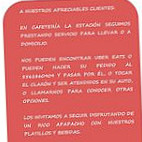 Cafeteria La Estacion menu