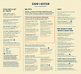 Stew and Oyster menu