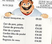 Au Raisin menu
