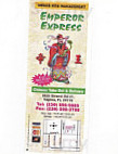 Emperor Express menu