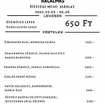 Kiskakas Vendeglo menu
