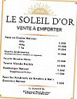 Le Soleil D'or menu