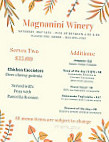 Magnanini Winery, Distillery menu