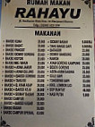 Rahayu Meatball menu