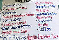 Yia Yia's Ice Cream Shoppe menu