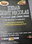 Kebab Saint Nicolas menu