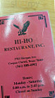 Hi Ho menu