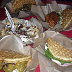 Bruxie Original Fried Chicken Waffle Sandwich food