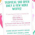Tropical Sno Mccook menu