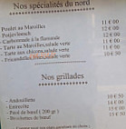 Le Ch'ti Perdu menu