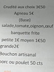 La Bella Oceane menu
