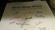 First Class Pizza menu