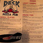 The Deck Pizza Pub menu