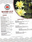 Water Lily Japanese Cuisine menu