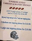Chet Matt's Pizza menu