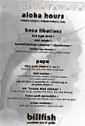Billfish Poolside Grille menu
