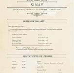 Sinay menu