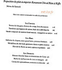 Au Cheval Blanc menu