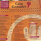 Casa Gonzales menu