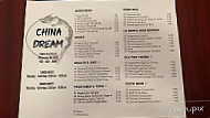China Dream menu