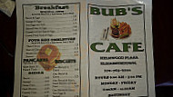 Bub's Cafe menu