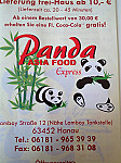 Panda Asia Food menu