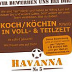 Havanna No.5 menu