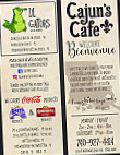 Cajun's Cafe menu