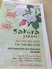 Sakura Japan 5 menu