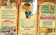 Casa Burrito menu