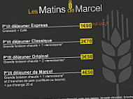 Moulin De Marcel menu