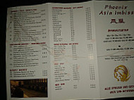 Phoenix, Asia Imbiss menu
