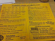 Tammy's Pizza menu